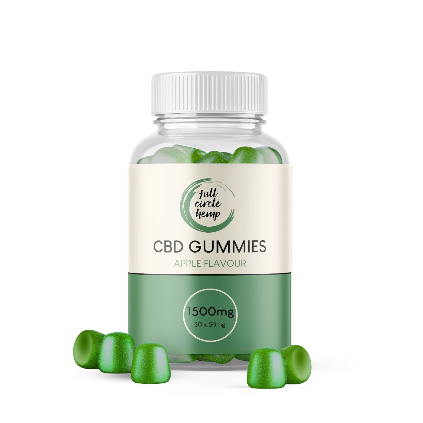 50mg CBD Apple Gummies 30 count, by Full Circle Hemp Ireland