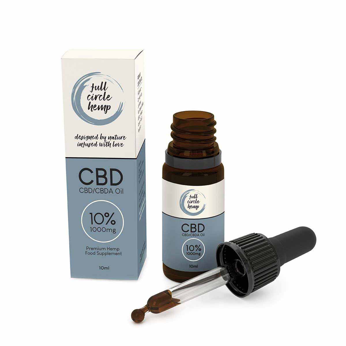 Full Spectrum CBD Oil, 1000mg in 10m Bottle, Oil Visible