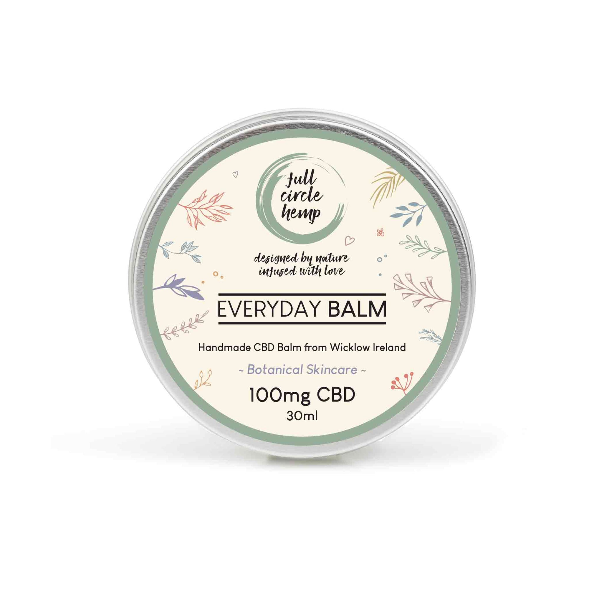 CBD infused Everyday Balm 100mg in a 30ml Tin from Full Circle Hemp ireland