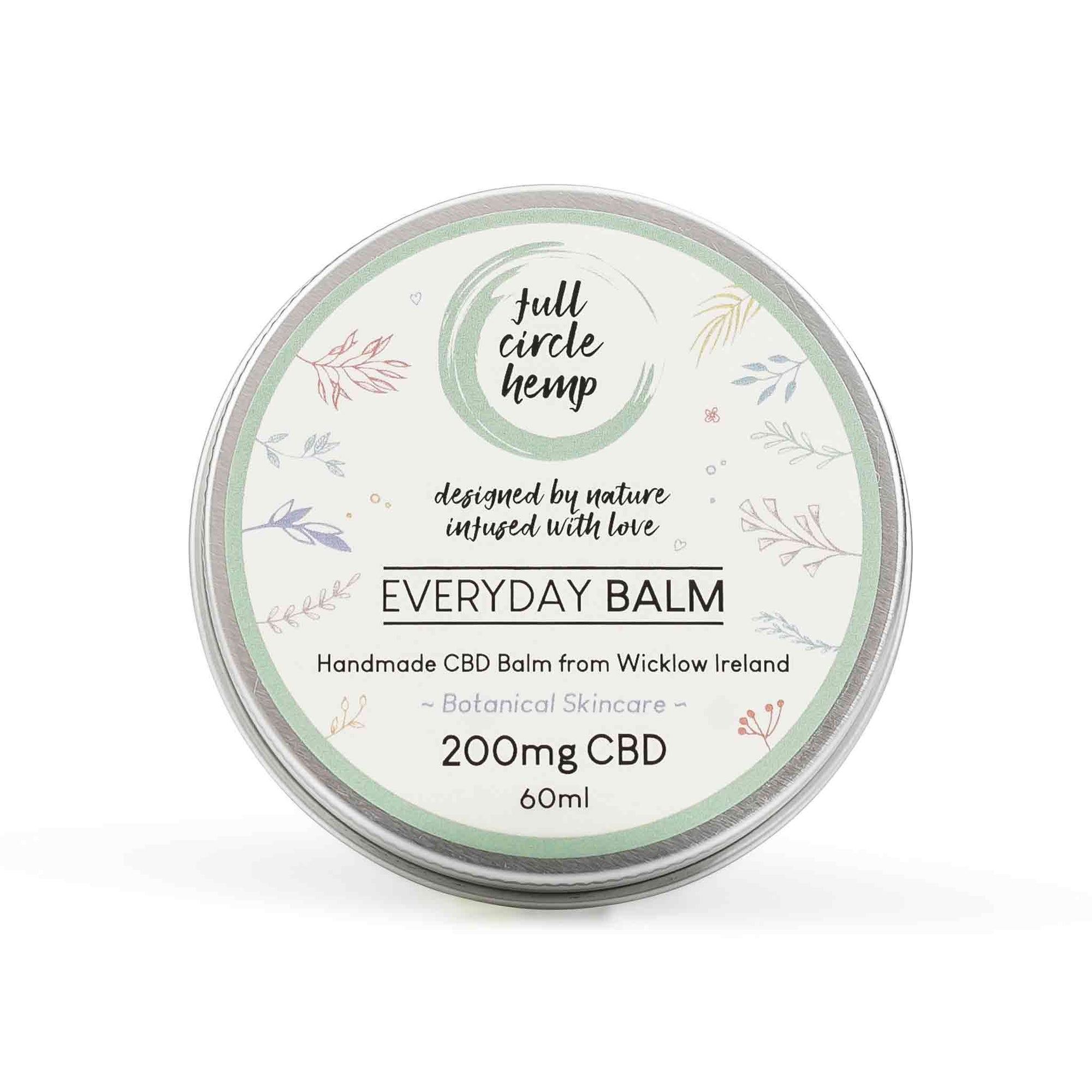 CBD Infused Everyday Balm 200mg in a 60ml tin from Full Circle Hemp Ireland