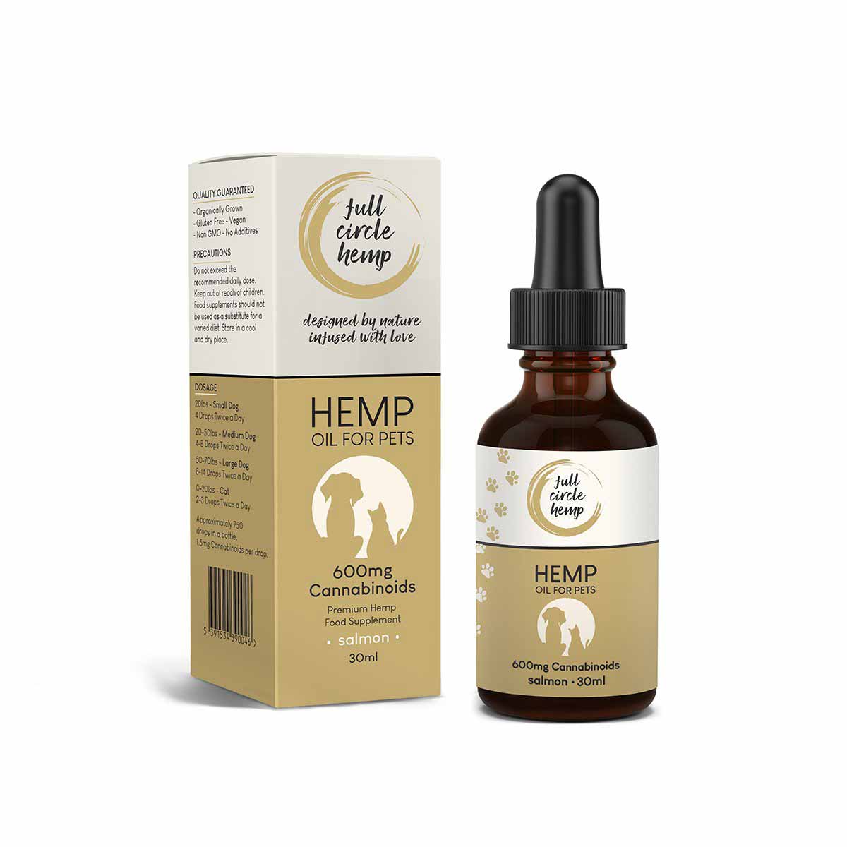 CBD Oil For Pets Ireland - 600mg in Salmon Oil - Full Circle Hemp