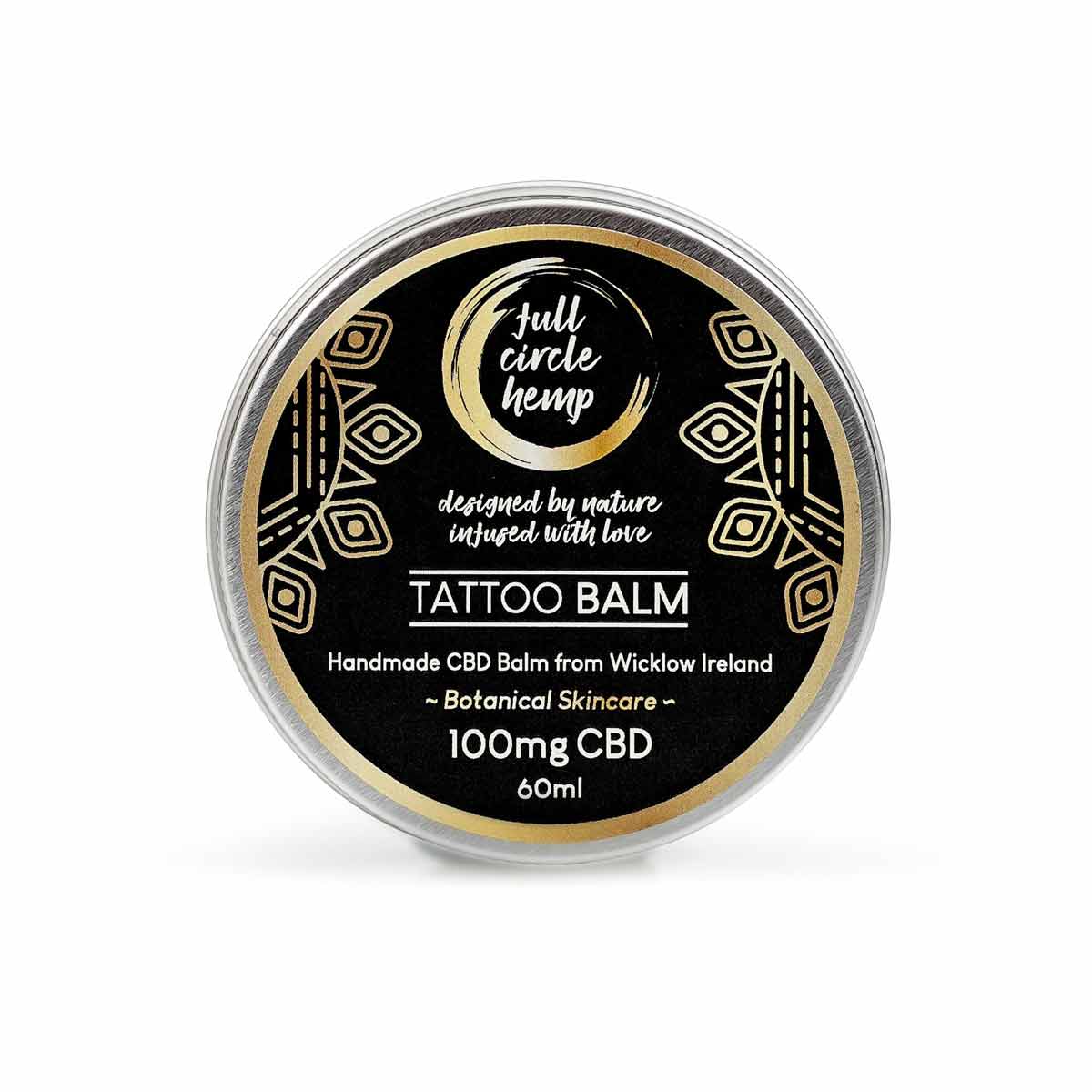 CBD Tattoo Balm | Healing Balm 100mg CBD 60ml tin from Full Circle Hemp Ireland